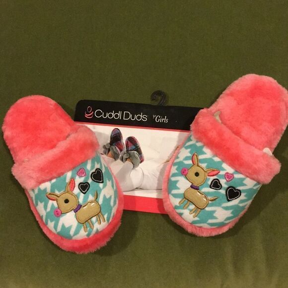 Cuddl Duds Girls Slippers Size S 11-12 New - Picture 1 of 1